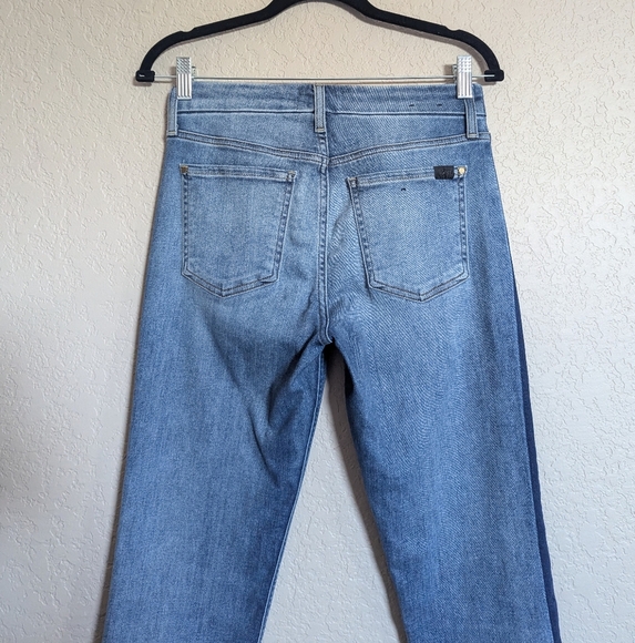 Jen7 by 7 for All Mankind Women's Size 4 Blue Cropped Straight Fringe Hem Jeans - Picture 8 of 14